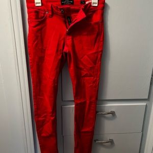 Luck brand red skinny leg jeans.